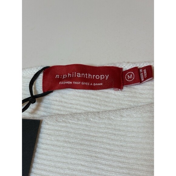 Philanthropy Knit Sweater Women’s Size Medium Off Shoulder Boat Neck Slouchy - Picture 7 of 10